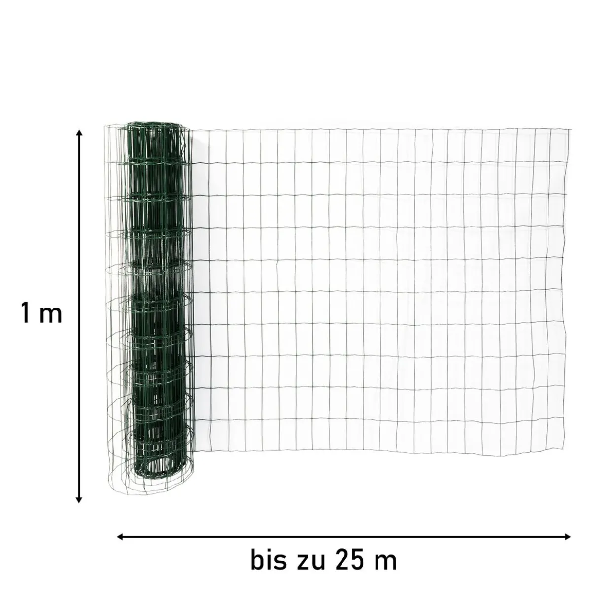Gartenzaun, Drahtzaun 25 m lang, grün