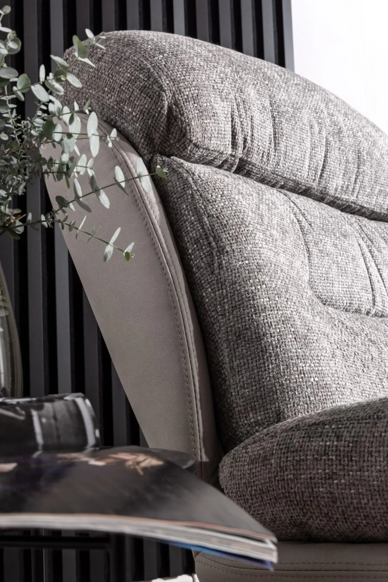 gepolsterter Drehsessel Relaxsessel mit Hocker, hellgrau