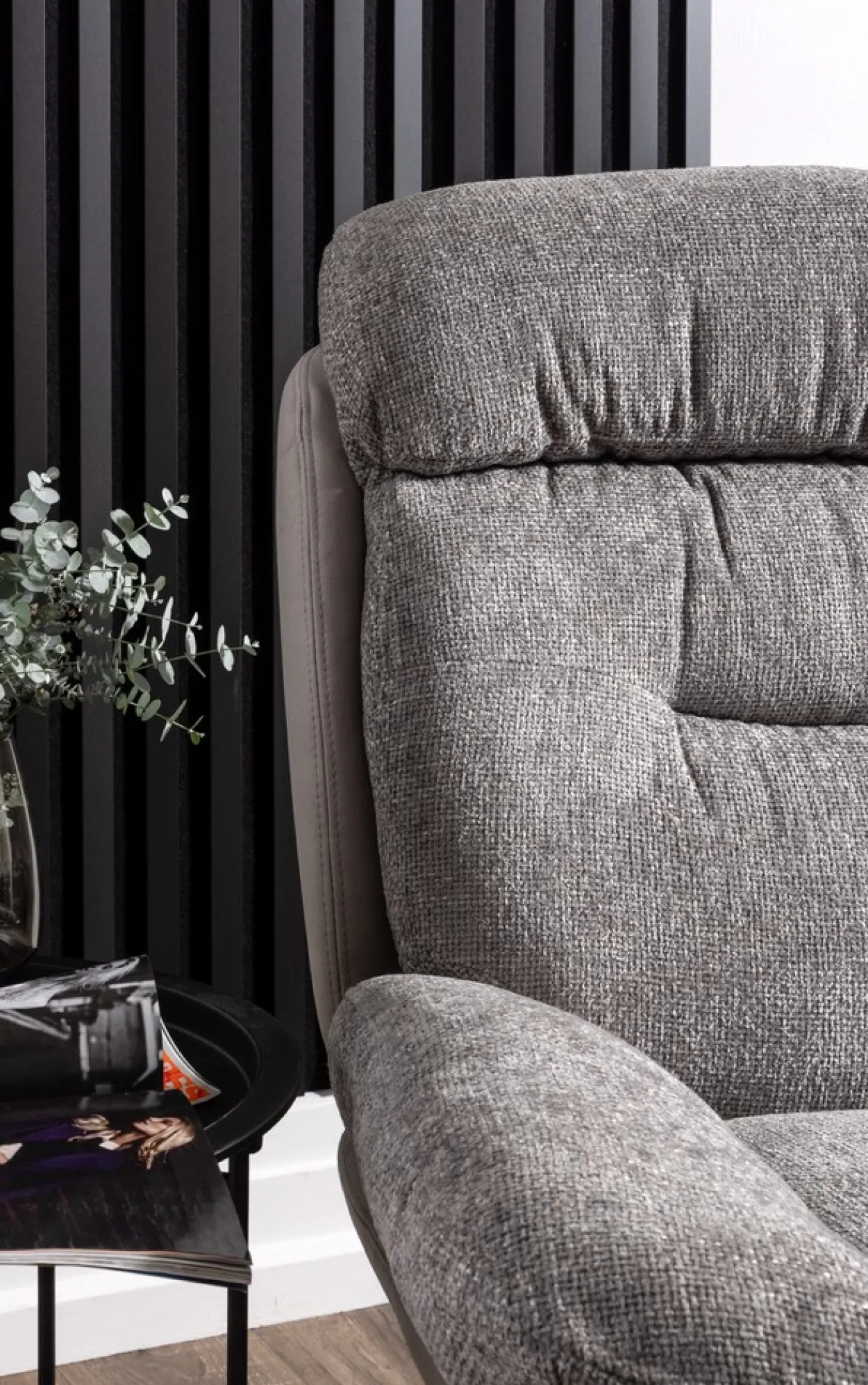 gepolsterter Drehsessel Relaxsessel mit Hocker, hellgrau