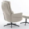 gepolsteter Relaxsessel mit Hocker - beige