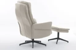 gepolsteter Relaxsessel mit Hocker - beige