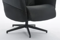 gepolsteter Relaxsessel mit Hocker - dunkelgrau