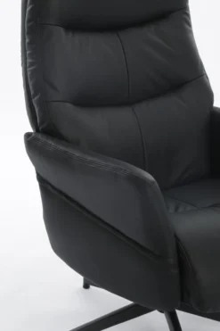 gepolsteter Relaxsessel mit Hocker - dunkelgrau