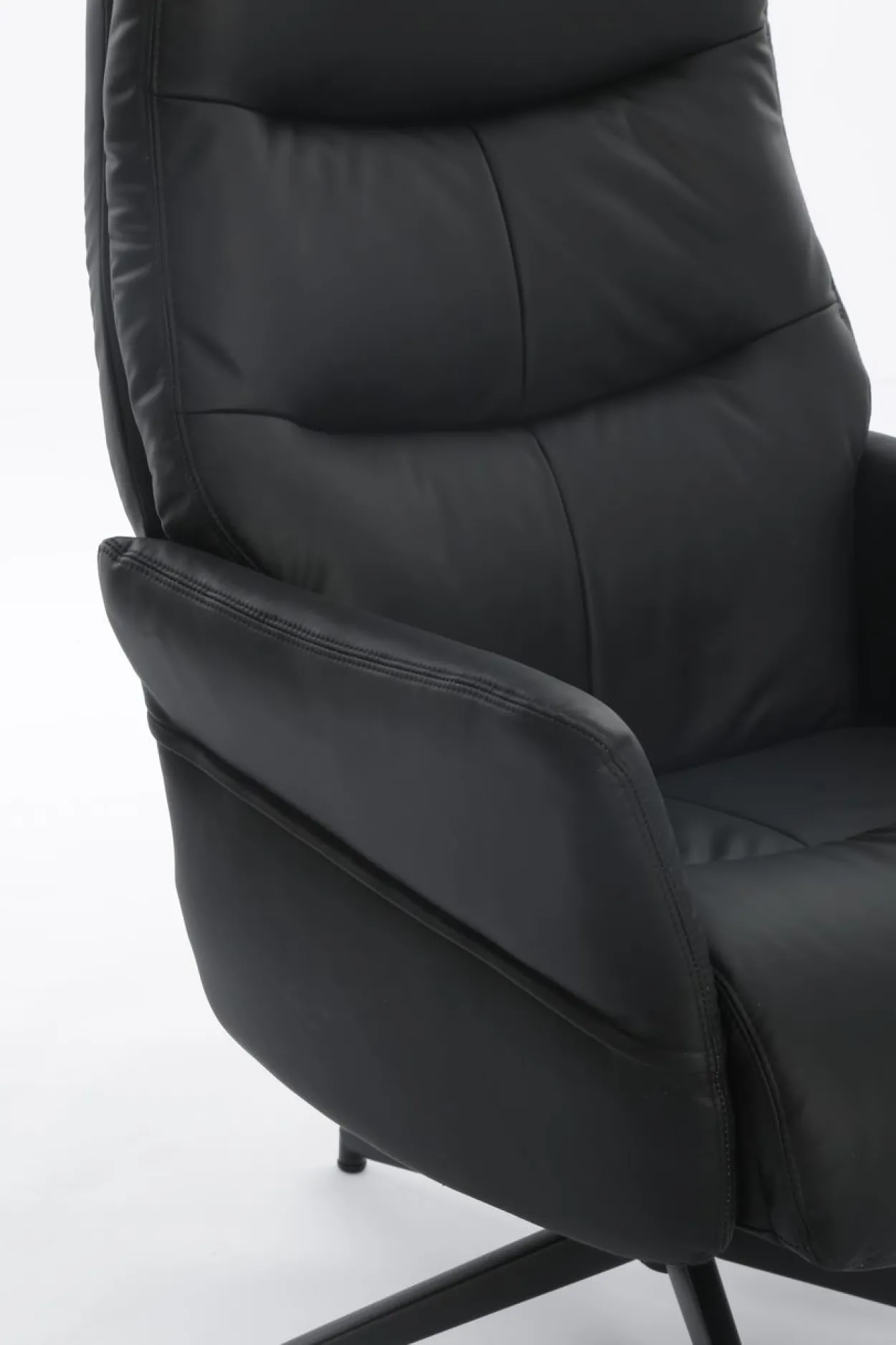 gepolsteter Relaxsessel mit Hocker - dunkelgrau