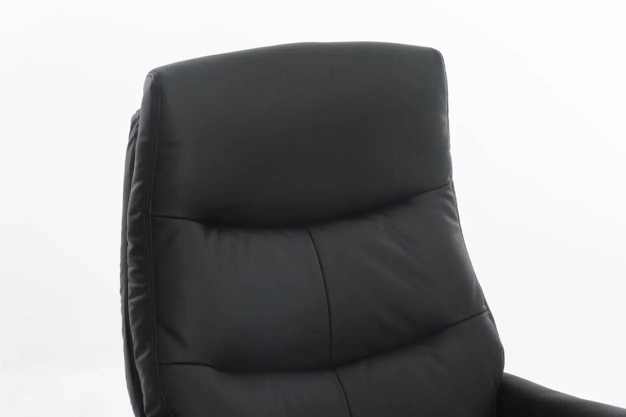 gepolsteter Relaxsessel mit Hocker - dunkelgrau