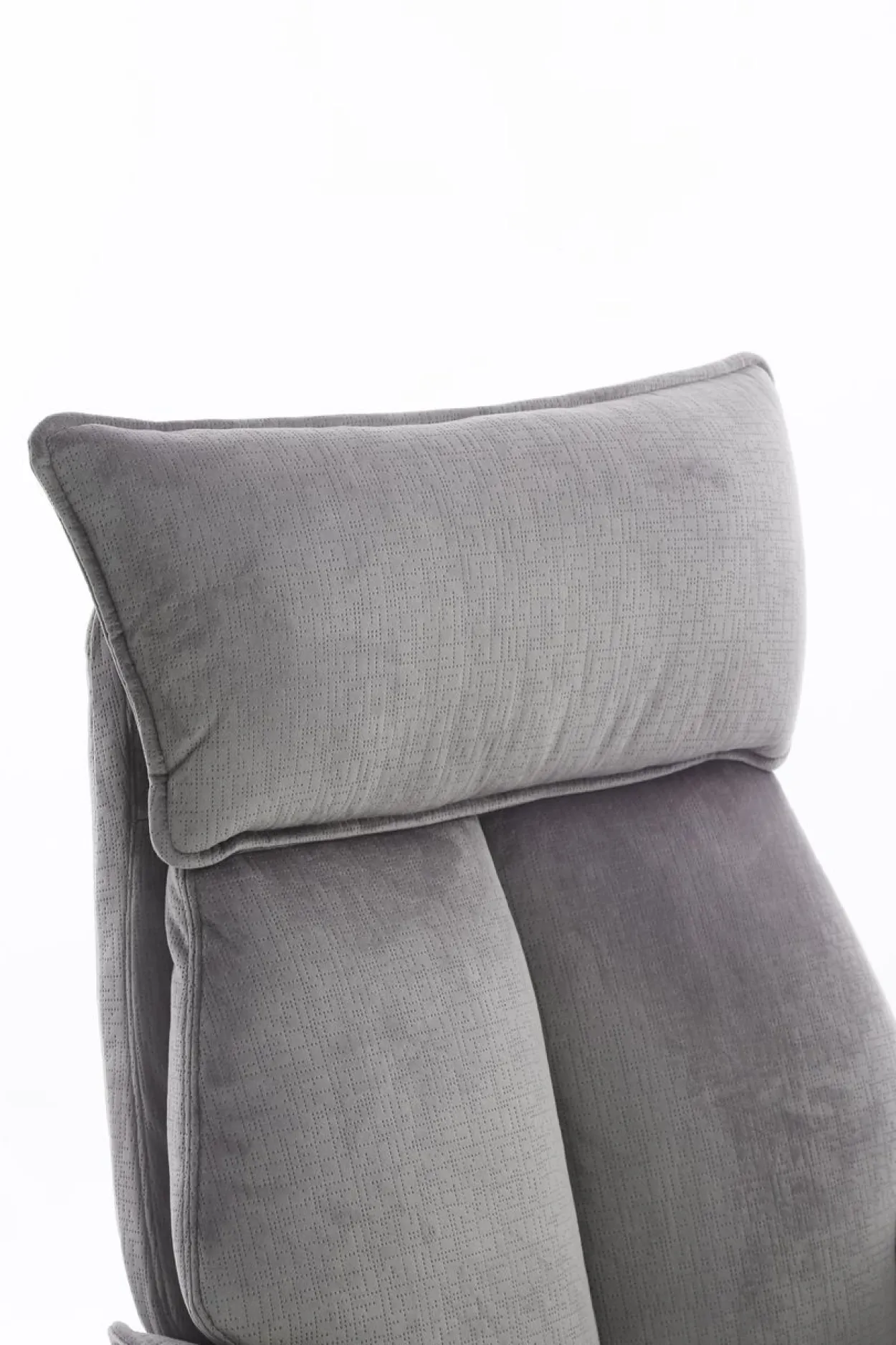 gepolsteter Relaxsessel mit Hocker - grau