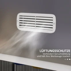 Gerätehaus aus Stahl, 2,7 m² Geräteschuppen mit UV-Schutz, Dunkelgrau