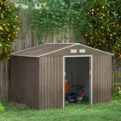 Gerätehaus 4,9 m², Gartenhaus mit Pultdach, Schiebetür, Fundament, wetterfest