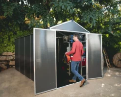 Gerätehaus Rubicon 6x12 Alu Grau 185x379cm