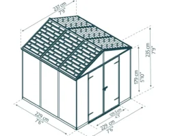 Gerätehaus Rubicon 237X229X235 cm Dunkelgrau