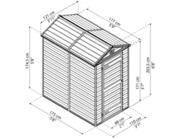 Gerätehaus Skylight 176,8x120,7cm M.Grey