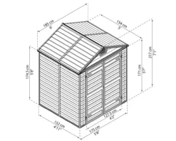 Gerätehaus Skylight 154x185cm M.Grey