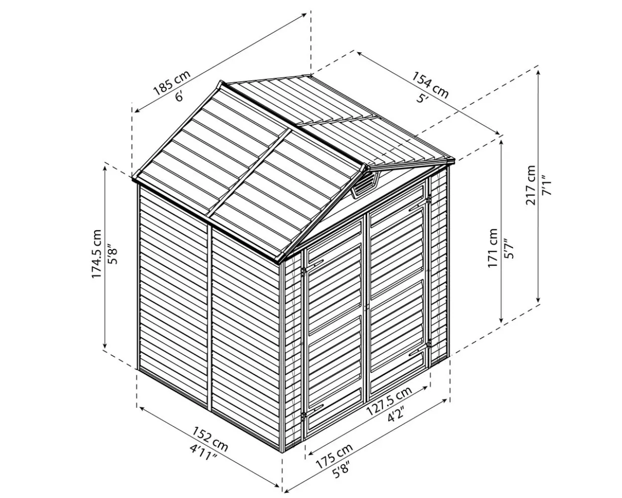 Gerätehaus Skylight 154x185cm M.Grey