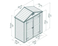 Gerätehaus Skylight 90,2 x 185,4cm Tan