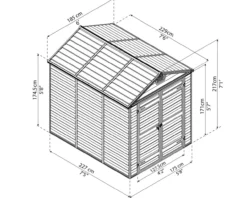Gerätehaus Skylight 229 x 185,4cm Tan