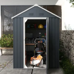 Gerätehaus Stahl 4㎡ Gartenschrank mit Fenster Gartenhaus 259x172x222 cm