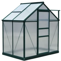 Gewächshaus Aluminium Treibhaus mit Dachfenster 190 x 132 x 201 cm