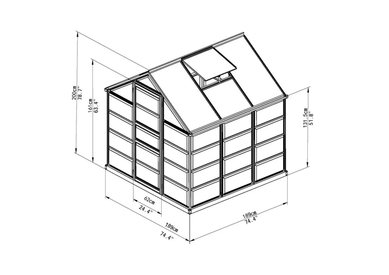 Gewächshaus aus Aluminium - HANS