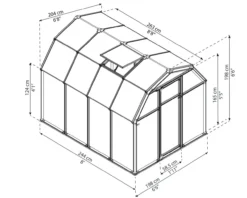 Gewächshaus Eco Grow 259 x 204cm Grün