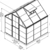Gewächshaus Harmony 6x6 Alu Silber 185x186cm
