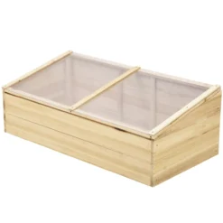 Gewächshaus Holz Frühbeet Frühbeetkasten Natur Tanne PC-Platte 100 x 50 x 35 cm