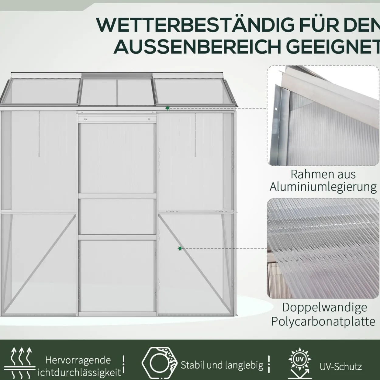 Gewächshaus Treibhaus mit Schiebetür