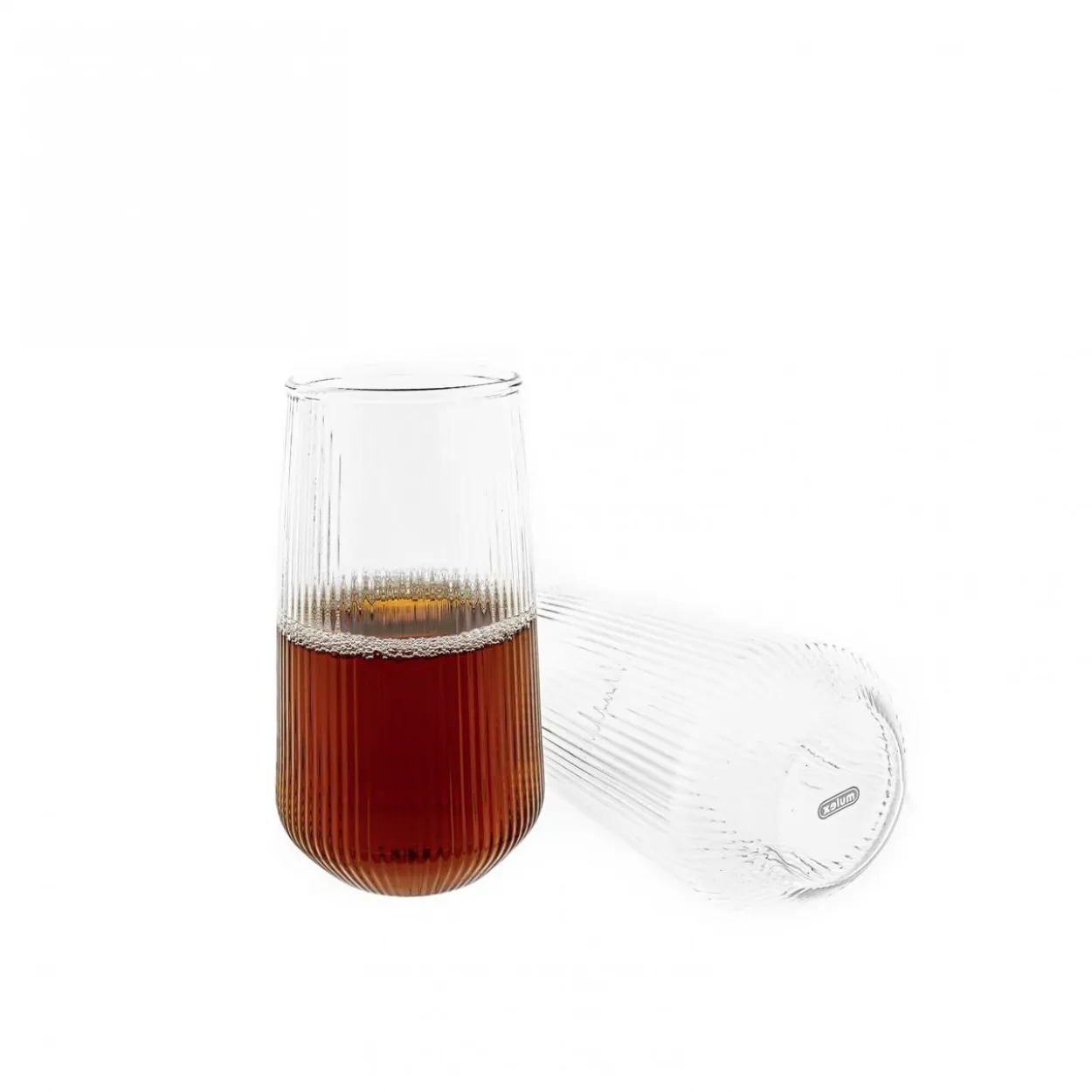 Glas Set Stripe Riffel Longdrink-Glas, Glas, Hitzebeständig 500ml