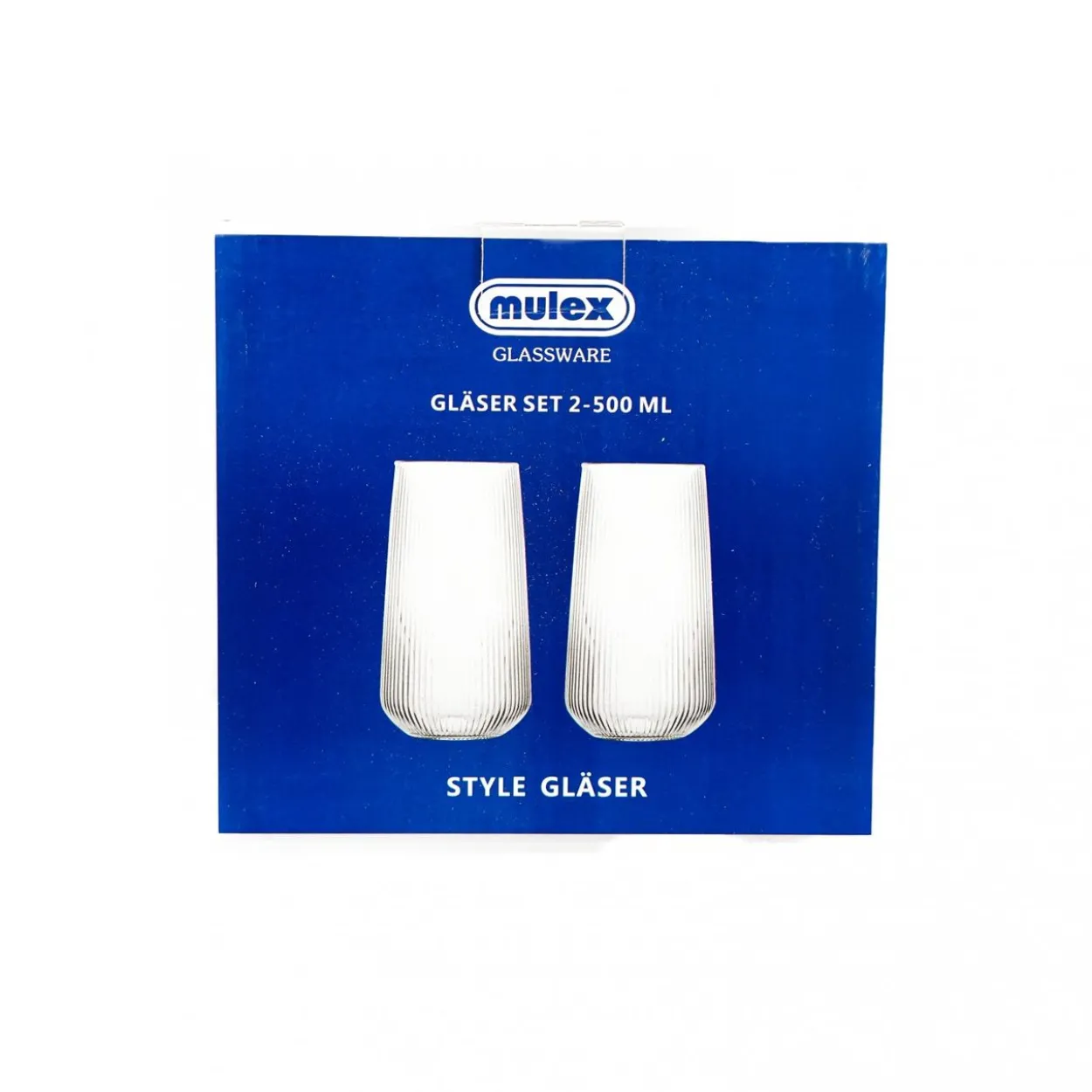 Glas Set Stripe Riffel Longdrink-Glas, Glas, Hitzebeständig 500ml