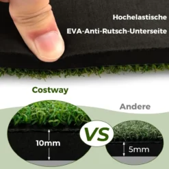 Golf Übungsmatte inkl. 2 Gummi-Tees und 2 Ausrichtungsstäbe, Golfmatte