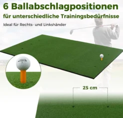 Golf Übungsmatte inkl. 2 Gummi-Tees und 2 Ausrichtungsstäbe, Golfmatte