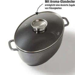 Gourmet Bräter oval mit Aroma-Glasdeckel