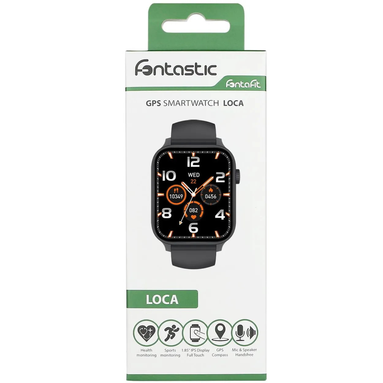 GPS Smartwatch Loca 1.85“ Display, schwarz