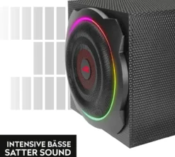 GRAVITY CARBON RGB 2.1 Subwoofer System, black