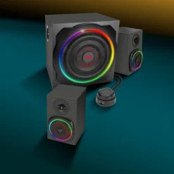 GRAVITY CARBON RGB 2.1 Subwoofer System, black
