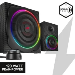 GRAVITY CARBON RGB 2.1 Subwoofer System, black