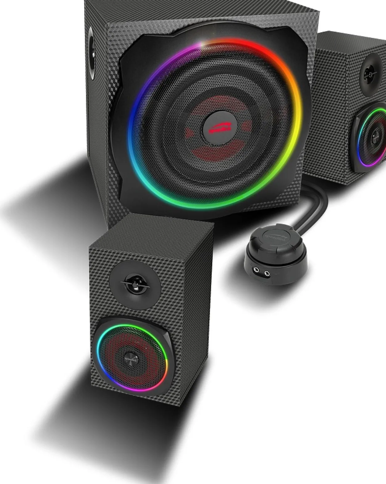 GRAVITY CARBON RGB 2.1 Subwoofer System, black
