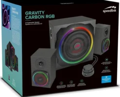 GRAVITY CARBON RGB 2.1 Subwoofer System, black