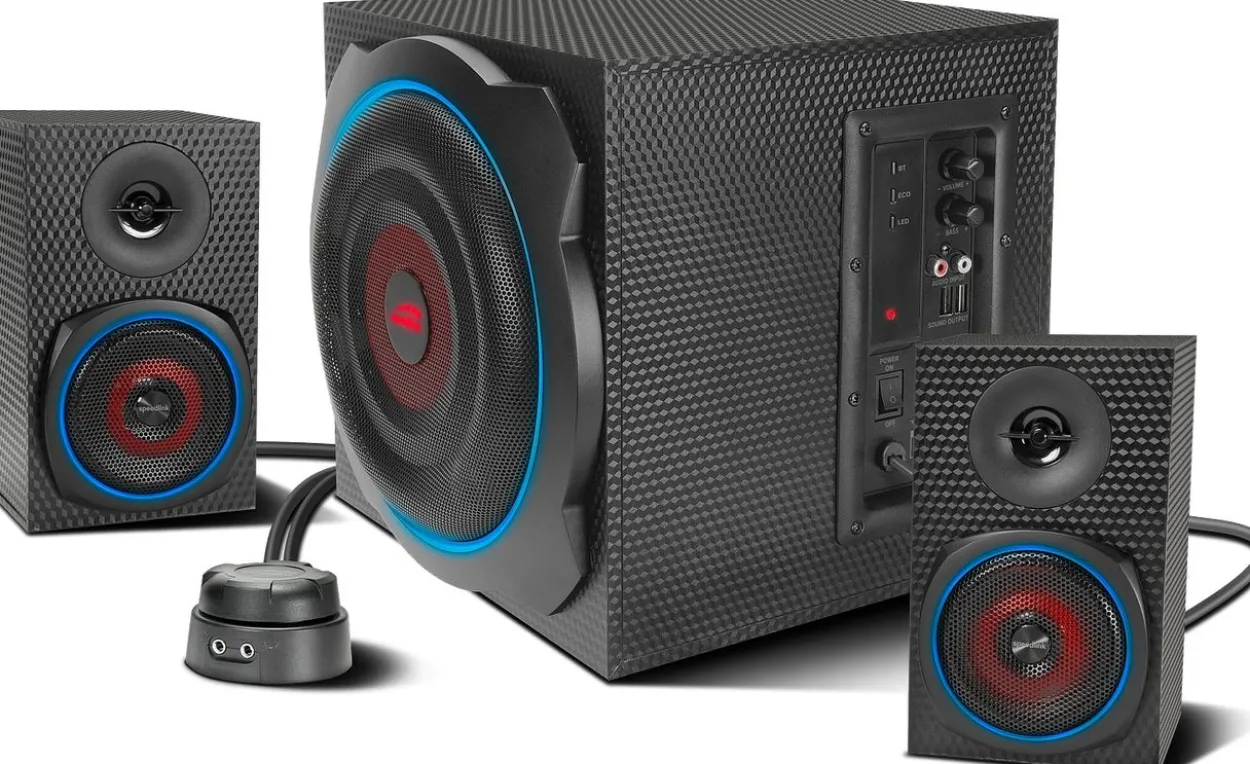 GRAVITY CARBON RGB 2.1 Subwoofer System, black