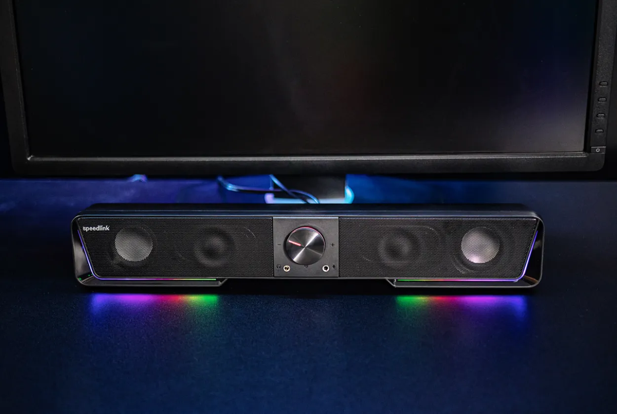 GRAVITY RGB Stereo Soundbar, black