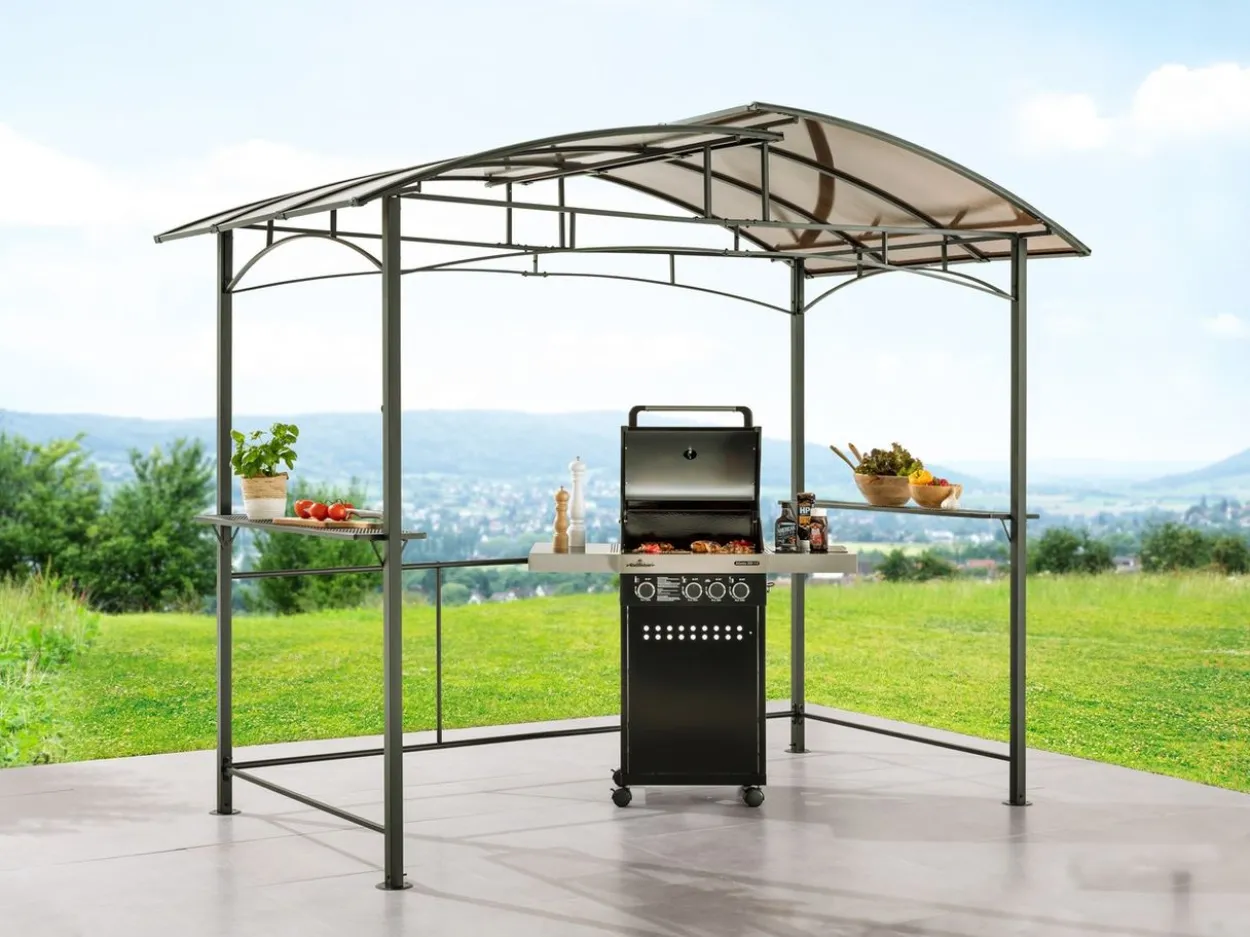 Grillpavillon aus Aluminium, ca. 165 x 275 x 235 cm - Anthrazit