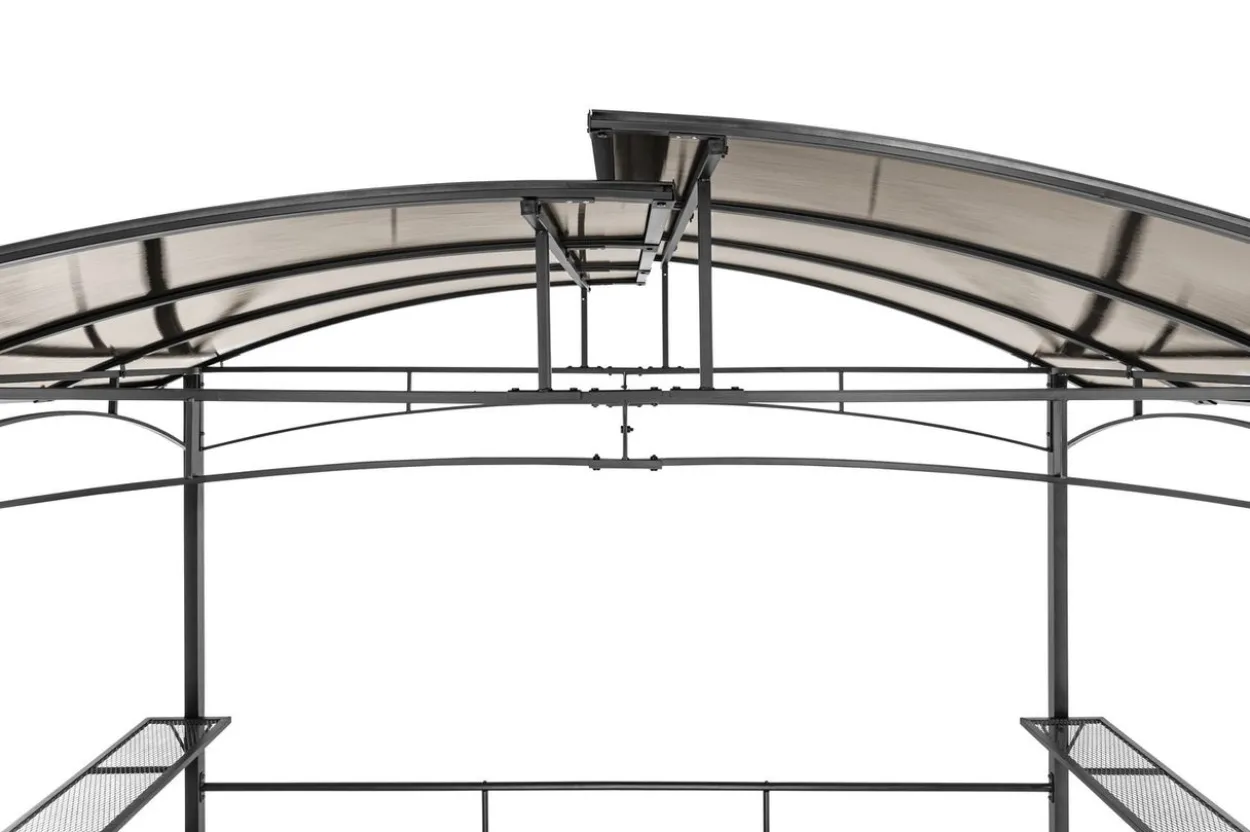 Grillpavillon aus Aluminium, ca. 165 x 275 x 235 cm - Anthrazit