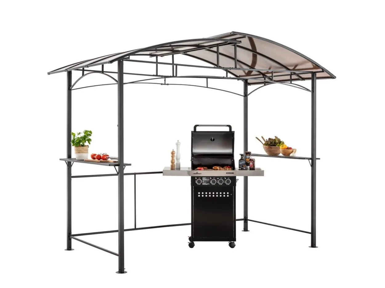 Grillpavillon aus Aluminium, ca. 165 x 275 x 235 cm - Anthrazit