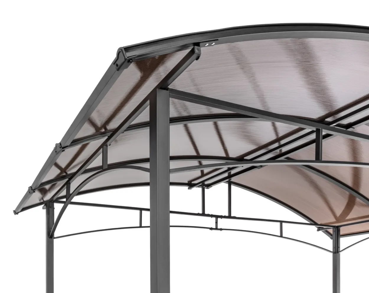Grillpavillon aus Aluminium, ca. 165 x 275 x 235 cm - Anthrazit