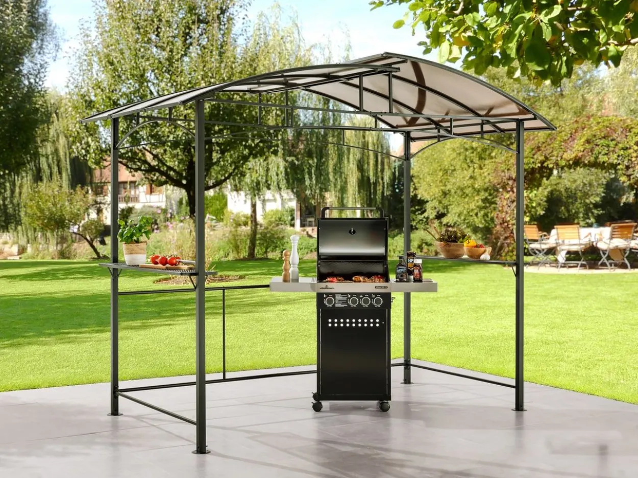 Grillpavillon aus Aluminium, ca. 165 x 275 x 235 cm - Anthrazit