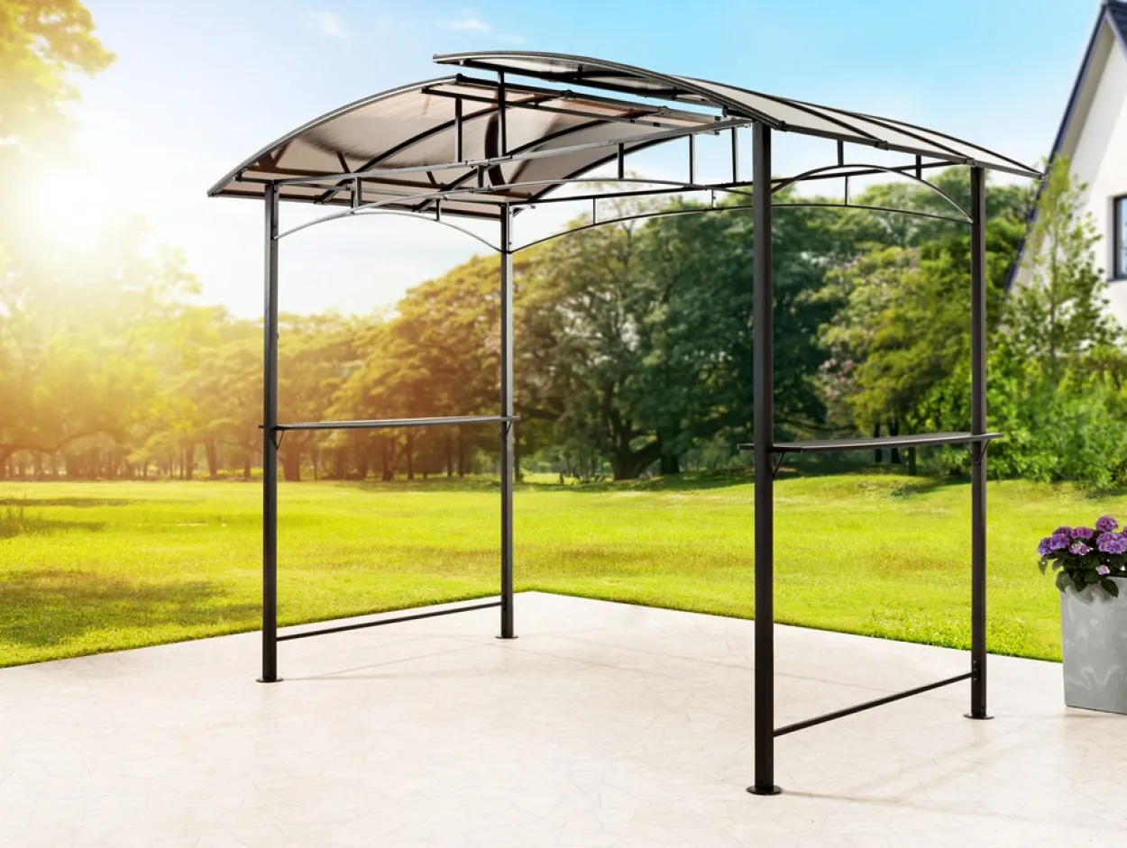 Grillpavillon aus Aluminium, ca. 163 x 243 x 235 cm - Anthrazit
