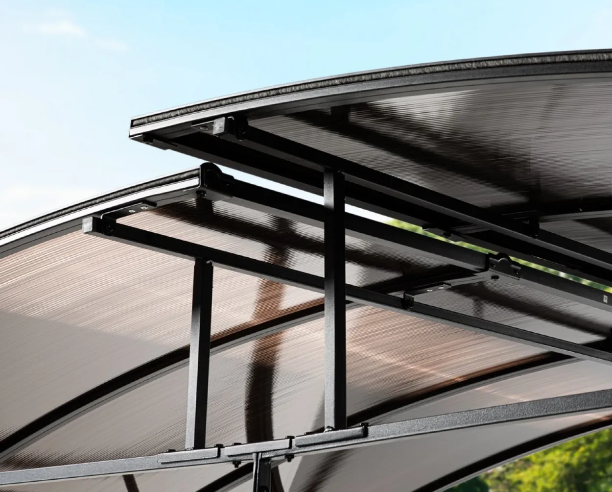 Grillpavillon aus Aluminium, ca. 163 x 243 x 235 cm - Anthrazit