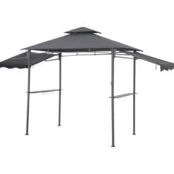 Grillpavillon mit zwei zusätzlichen Markisen, ca. 240 x 150 x 250 cm