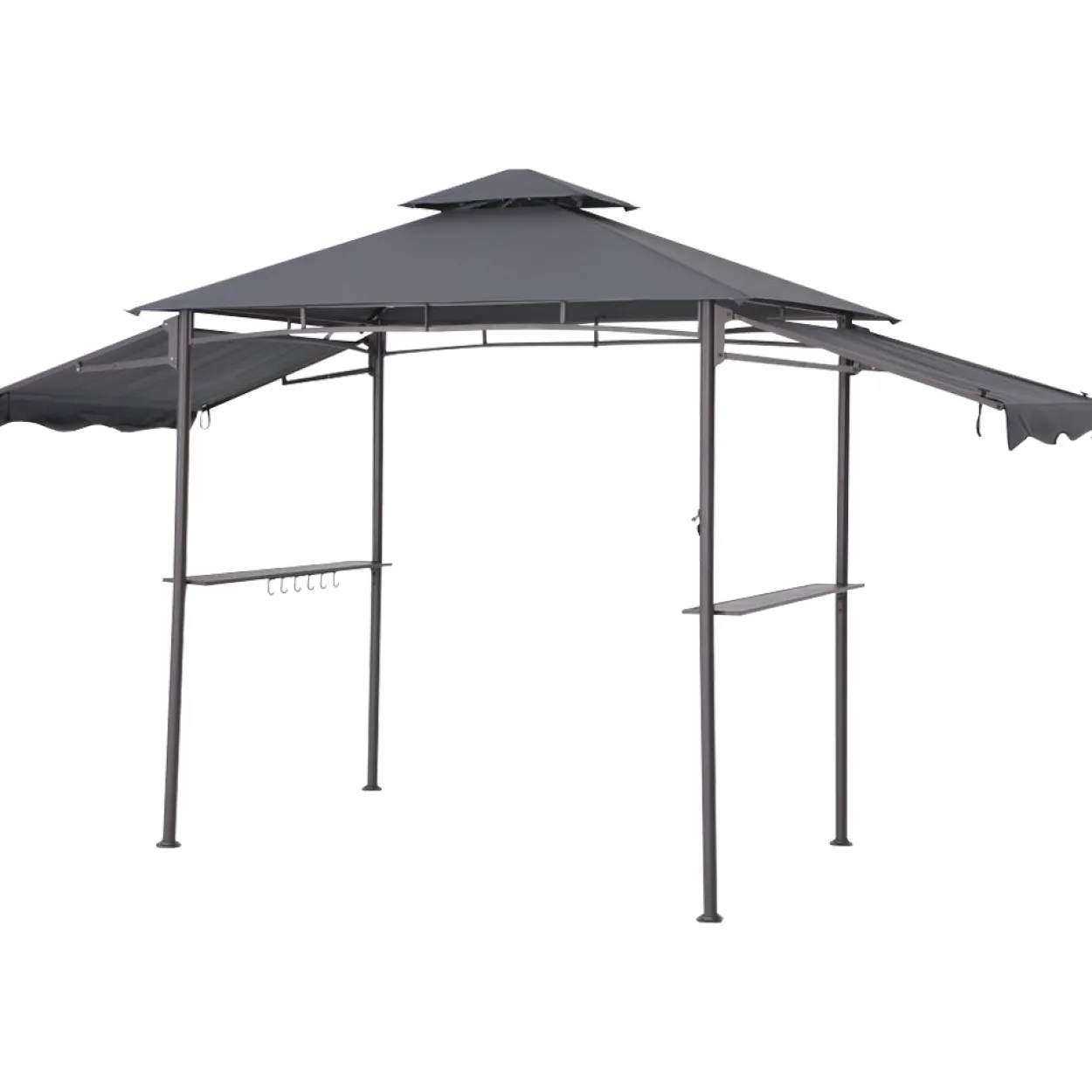 Grillpavillon mit zwei zusätzlichen Markisen, ca. 240 x 150 x 250 cm