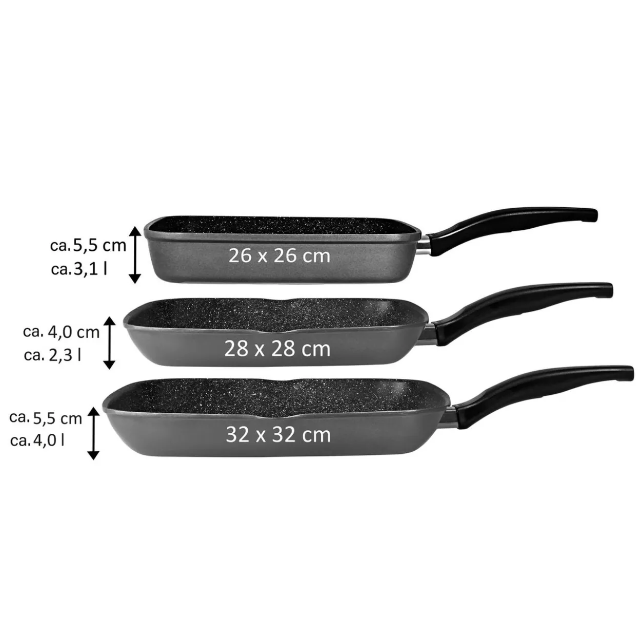 Grillpfanne mit 2 Ausgüssen