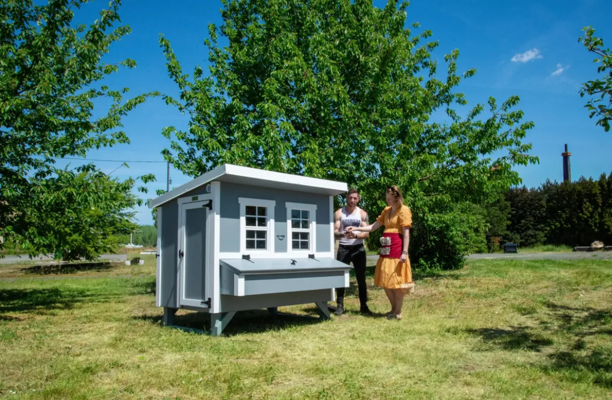 Großer Hühnerstall EZ Chicken Home 2,85m² Grau hergestellt in EU